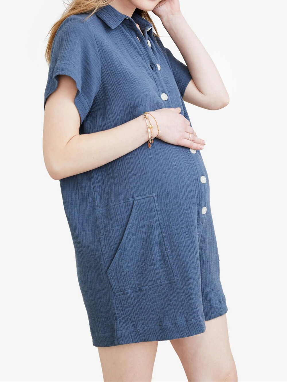 HATCH Lenora Romper Maternity NWT Charcoal Gauze Utility Jumpsuit Size M/L